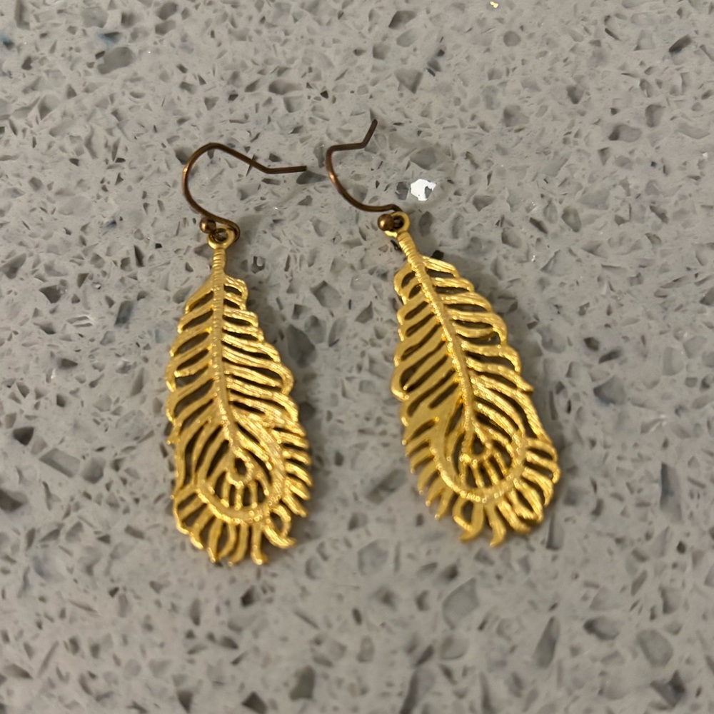 Peacock feather earrings